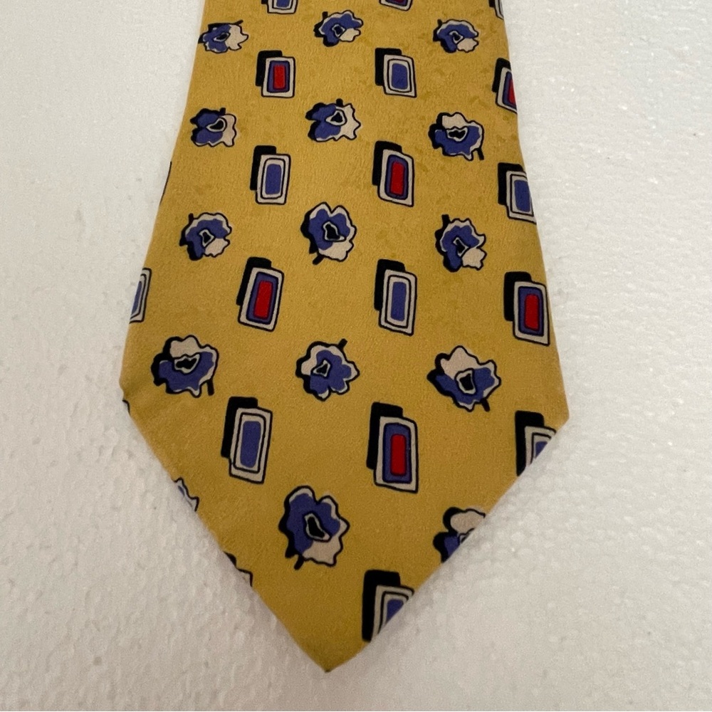 Bolgheri Silk Yellow‎ Tie with Abstract Pattern